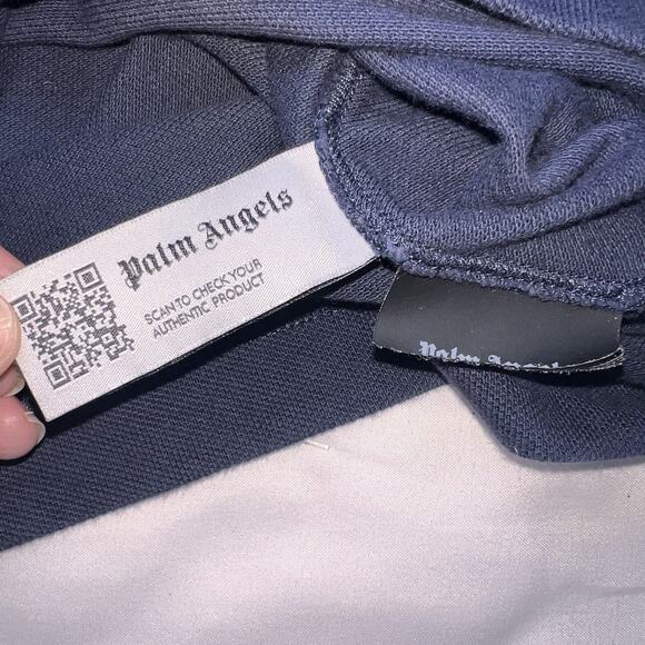 Palm Angels Polo Shirt Size SEE MEASUREMENTS Navy Blue Sartorial Tape Long Sleev - Picture 8 of 14